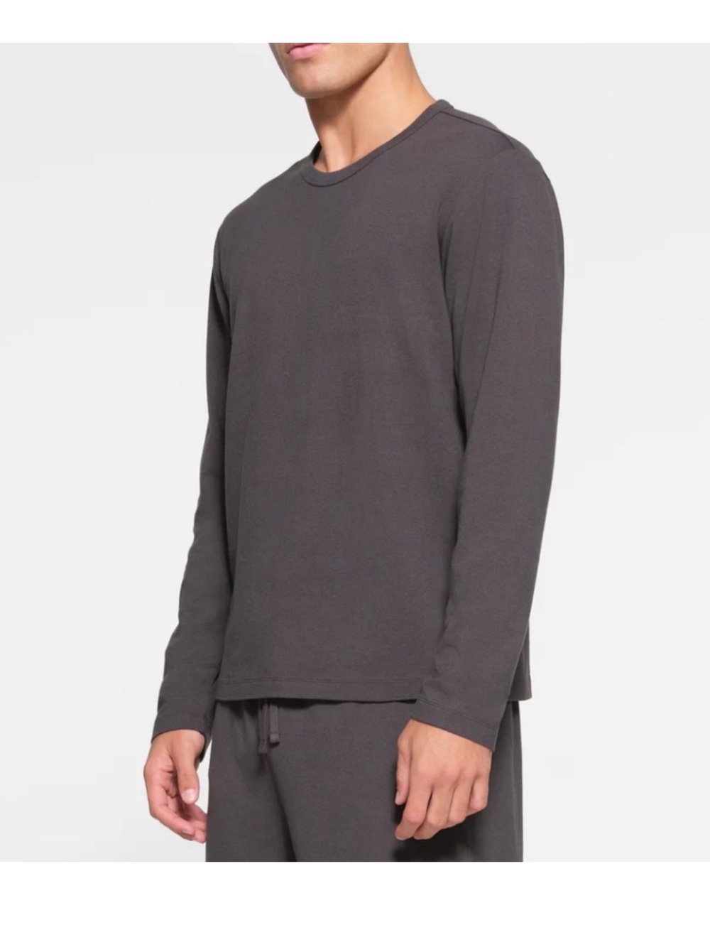 SKIMS Men's Long-Sleeve Crewneck Shirt - Ash NWT rare color